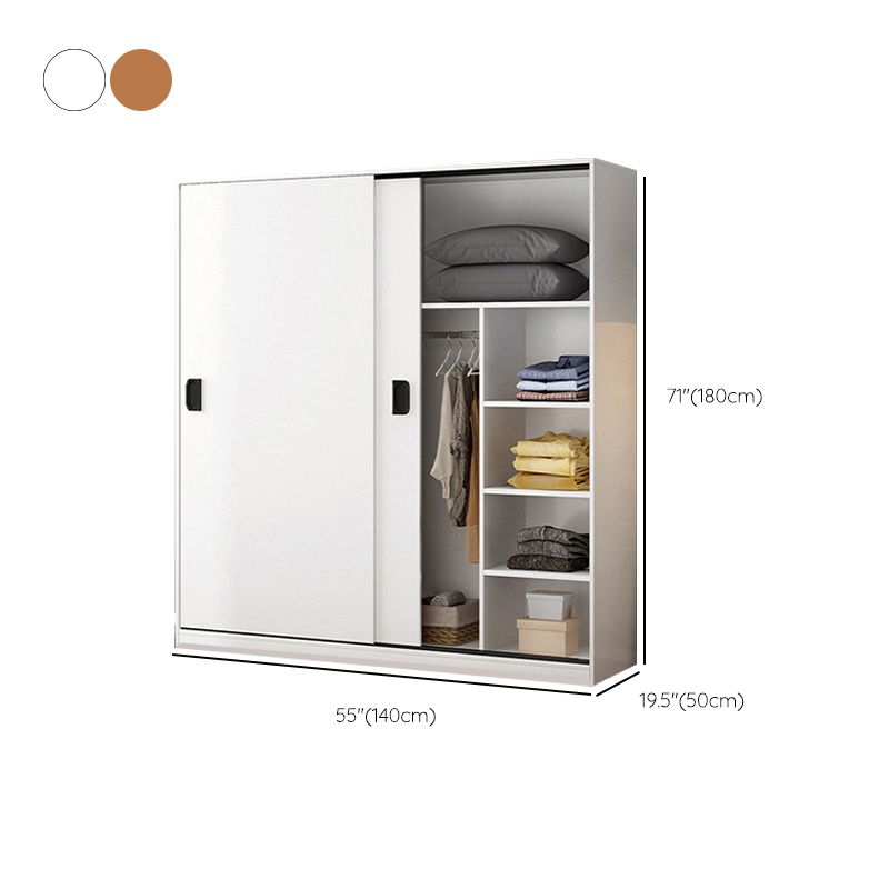 Contemporary Wardrobe Closet with Garment Rod Wooden Wardrobe Cabinet