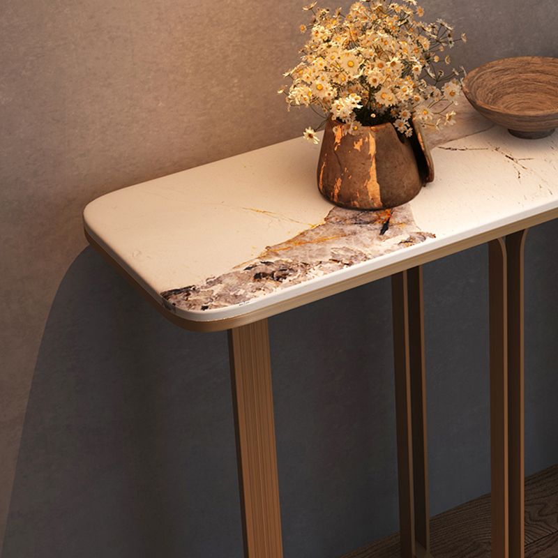 Rectangle Shape Contemporary Console Table White/Black Stone Console Sofa Table