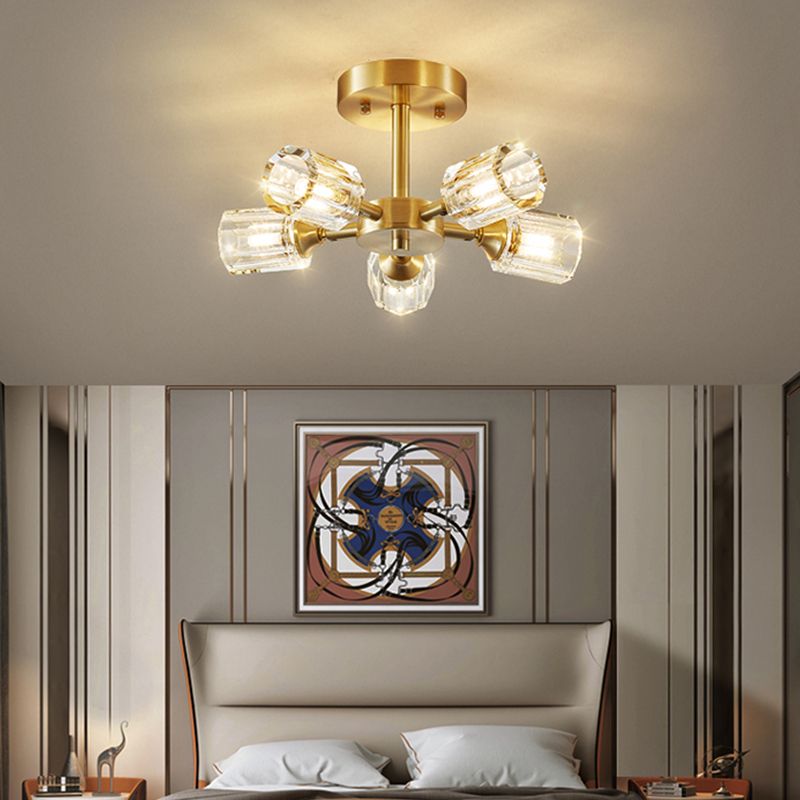 Colonial Style Geometry Ceiling Fixtures Metal Ceiling Flush Mount in Bronze