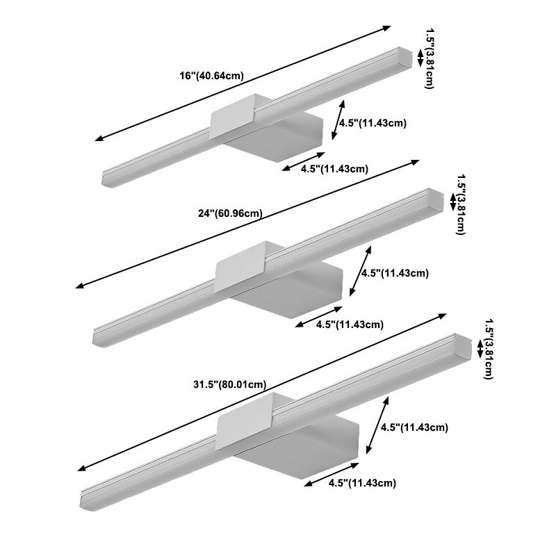 1 Éclairage mural à bande légère de style moderne pour la salle de douche