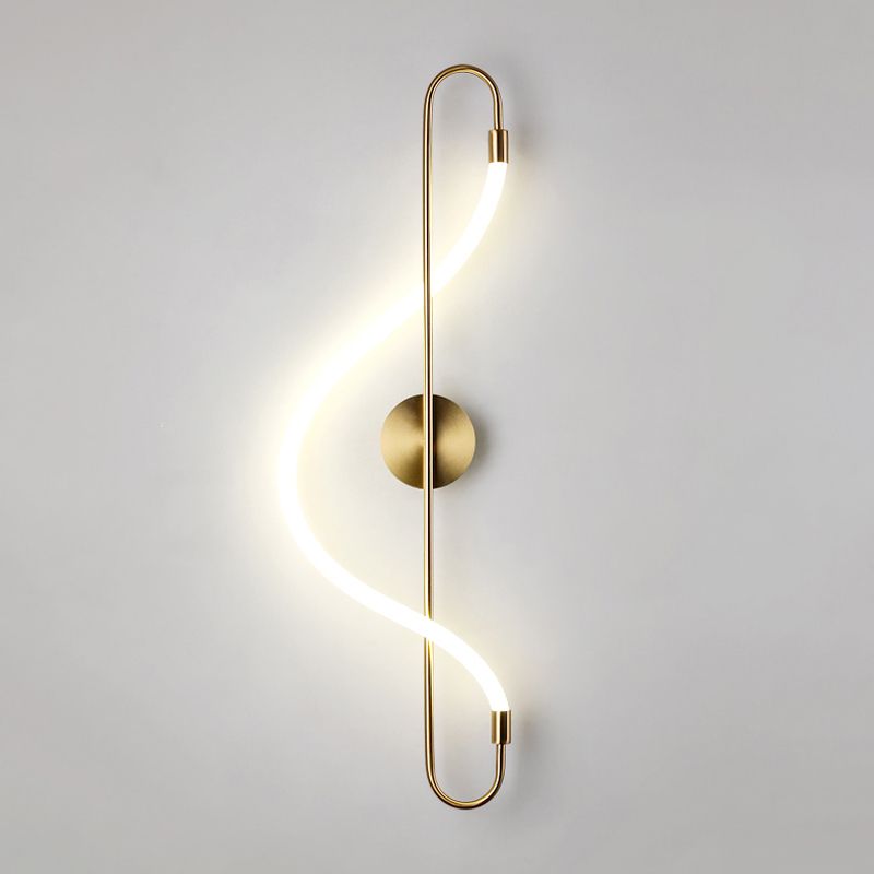 Modern Metal Wall Sconce Note Shape Wall Light with Silicone Shade for Bedroom