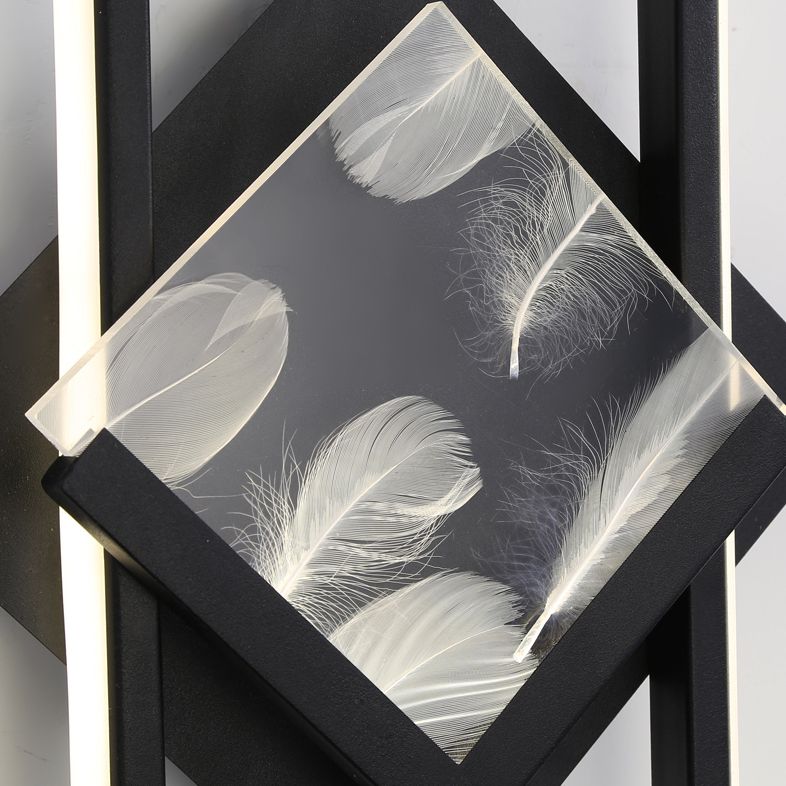 Modernist Crystal Rectangle Wall Light Fixture 1-Light LED Sconce Light for Bedroom