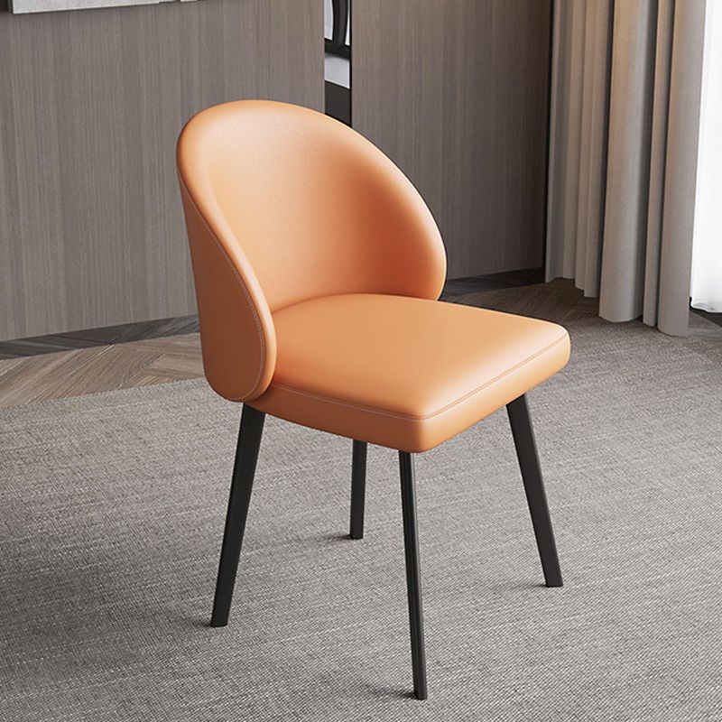 Faux Leather Dining Chairs Industrial Armless Dining Side Chair