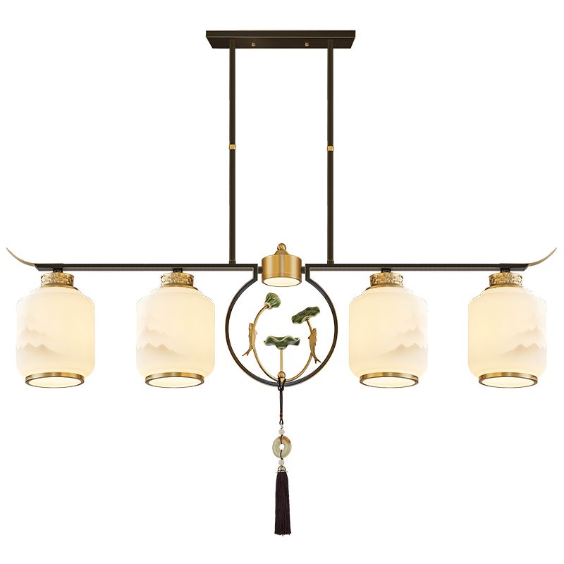 Cylinder Island Lighting Fixtures Contemporary Kitchen Island Lighting with Glass Shade