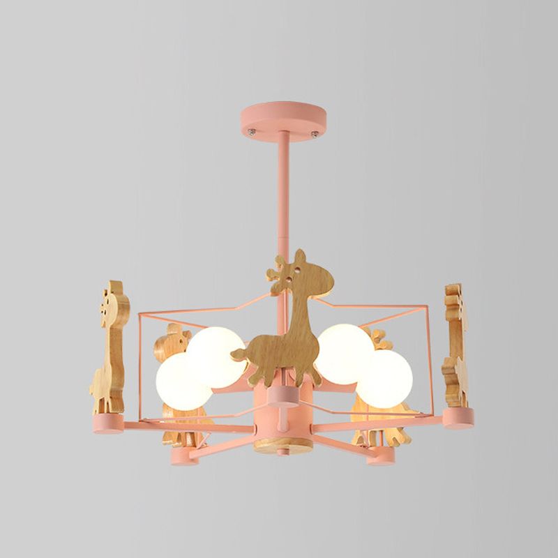 Moderne macaron -stijl tak hangend licht houten multi -kop kroonluchter voor woonkamer