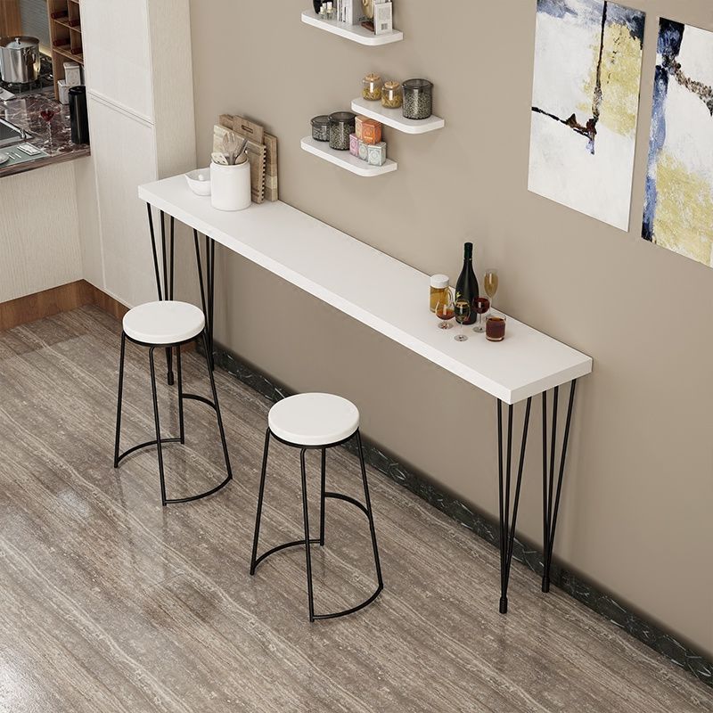 White Modern Style Bar Table in Wood and Iron Bar Table Indoor Bar Table