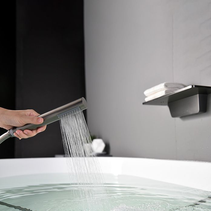 Bathroom Tub Spout Waterfall Wall Mounted Fixed Bathtub Faucet with Hose