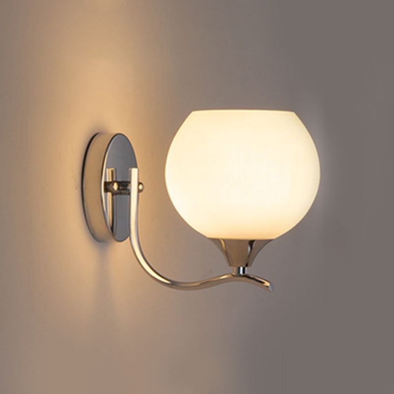 Modernism 1/2-Light Chrome Vanity Light Glass Shaded Bath Bar