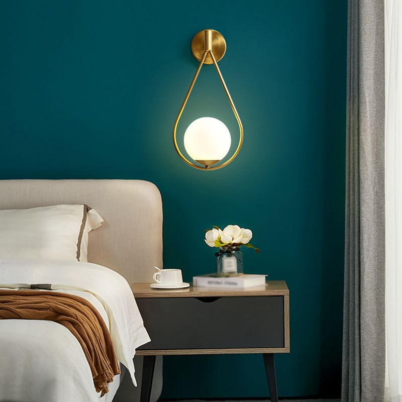 Sala de estar simple lámparas de apliques 1 iluminación de pared de vidrio de bulbo