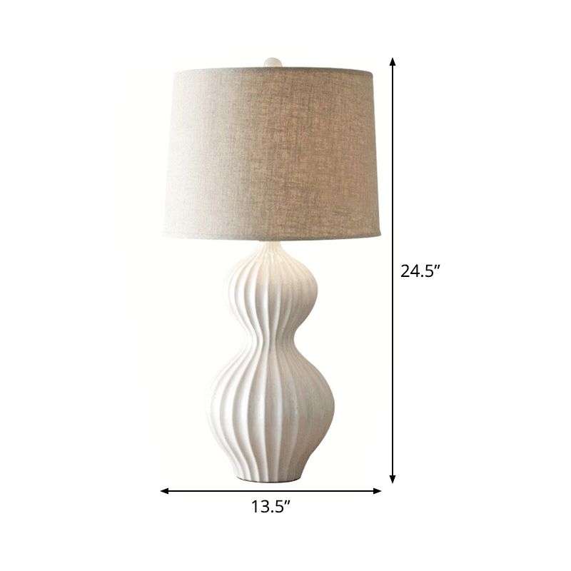 Tabla de mesa sombreada nórdica 1 Tarea de bombilla Iluminación en blanco con base de cerámica de calabaza