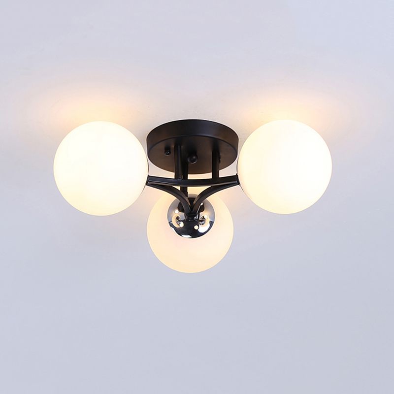 Glass Ball Shape Flush Ceiling Light Modern Multi Lights Flush Light Fixtures