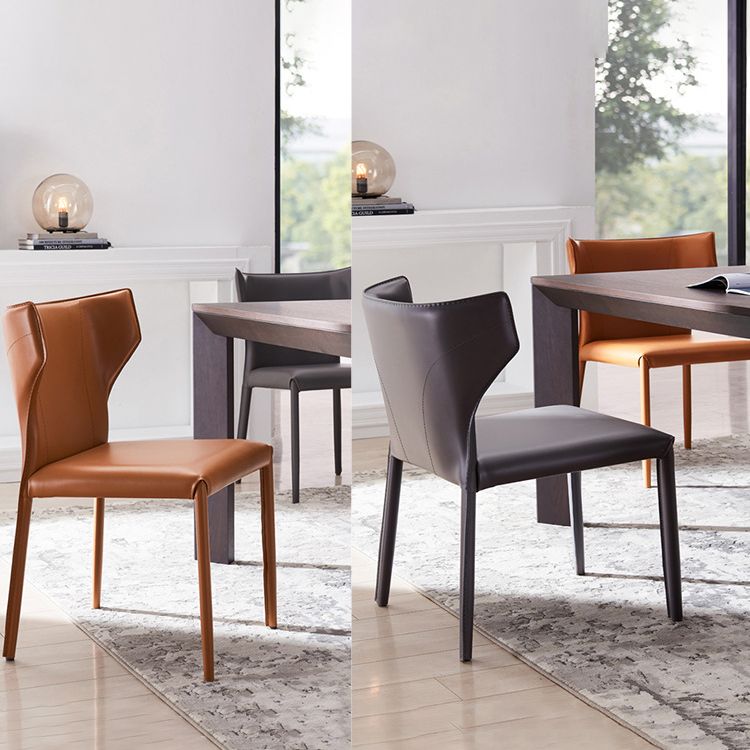 Moderner Ledermatt Mattes Side Stuhl Wingback Side Stuhl für Esszimmer