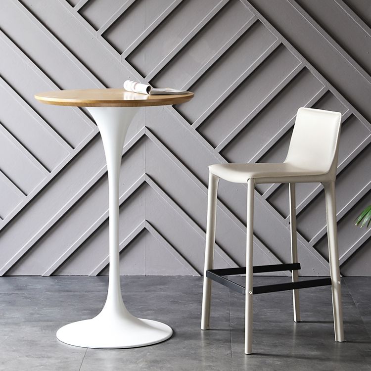Industrial Metal Bar Table Round Top 41.3"H Pedestal Bistro Table for Cafe and Breakroom