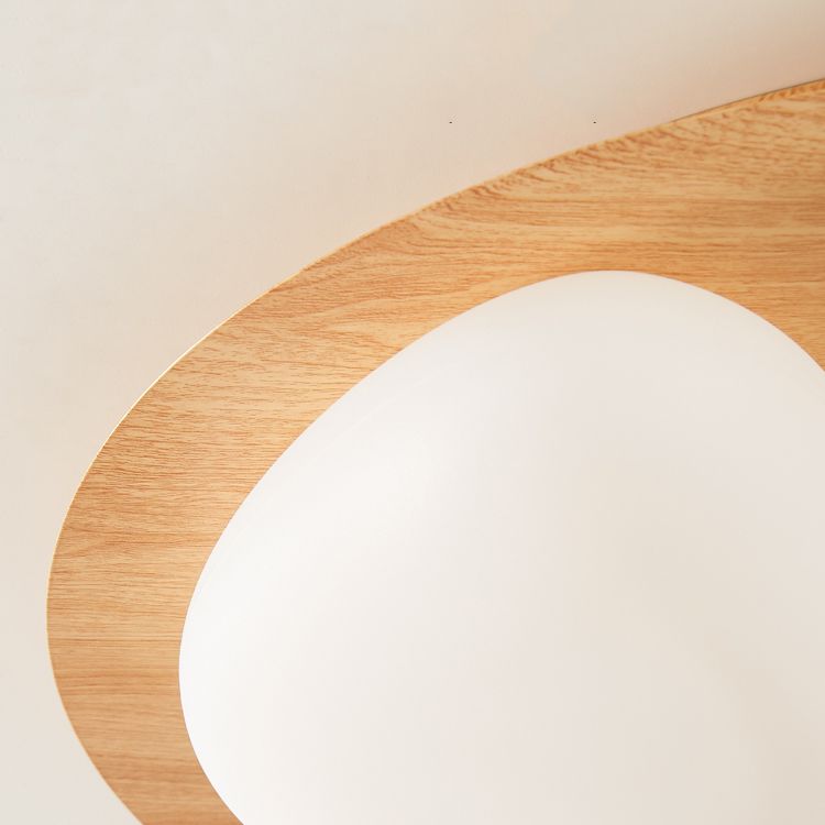 3-Lights Modern Style Flush Mount Wood Ceiling Light for Bedroom
