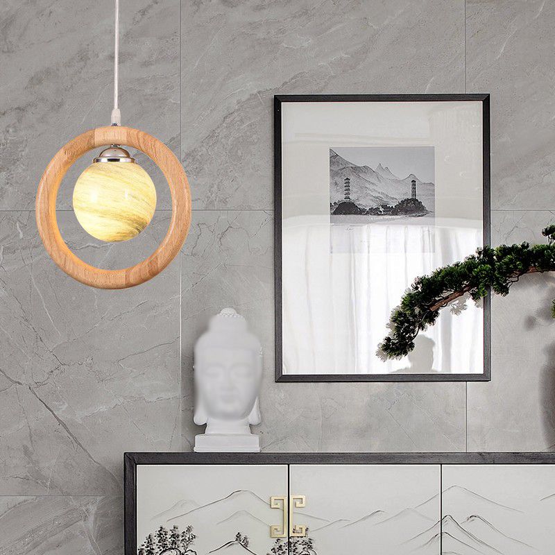 Simplicity Wooden Hanging Light Modern Pendant Lighting Fixture for Sitting Room