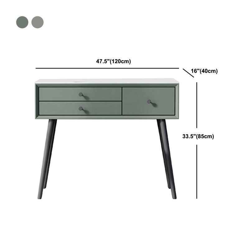 Contemporary Wood Vanity Makeup Table Set 3 Drawer Dressing Table