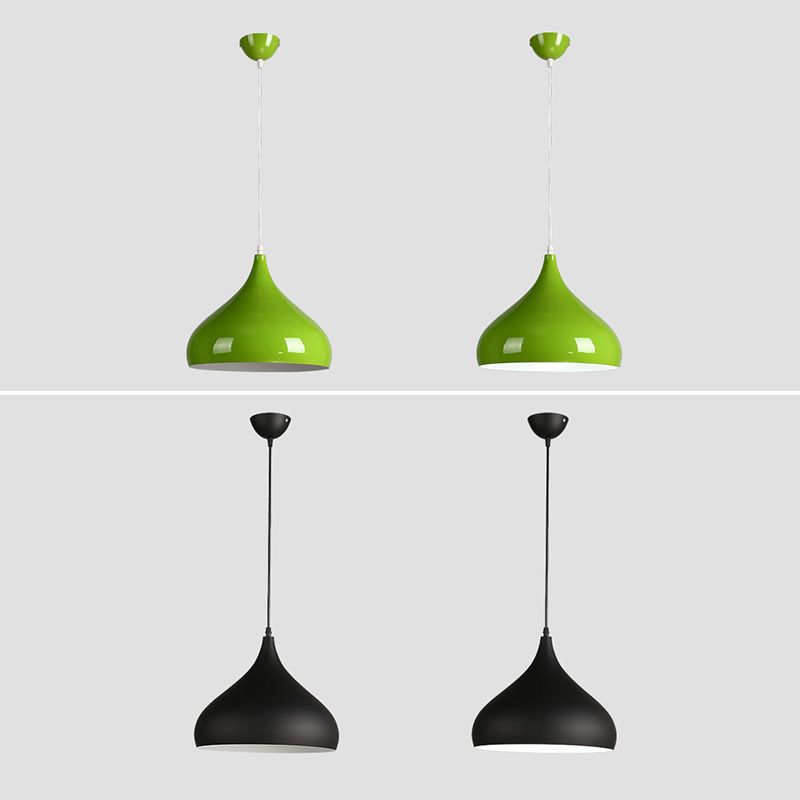 Metal Hanging Light Nordic Style Macron Color Pendant Light Conical Shape Hanging Light for Kitchen