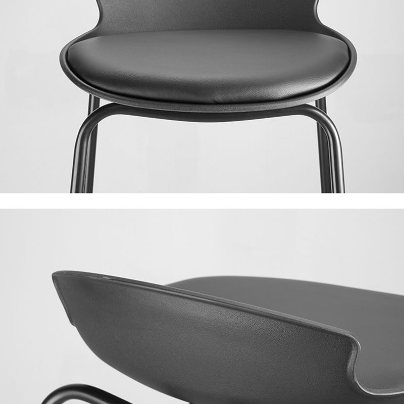 Contemporary Dining Stools Armless Metal Bar Stools with Footrest