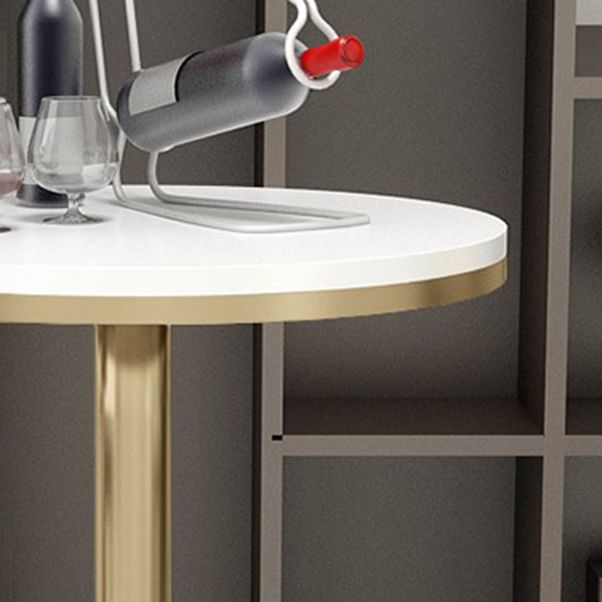 Glam 1/3/5 Pieces Bar Table Set Round Stone Counter Table with High Stools