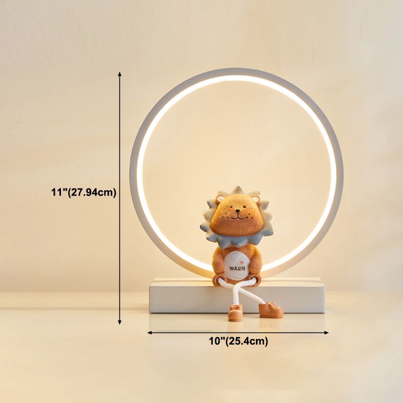 Modern Style Circle Shape Table Light Metal 1 Light Nightstand Lamps for Table