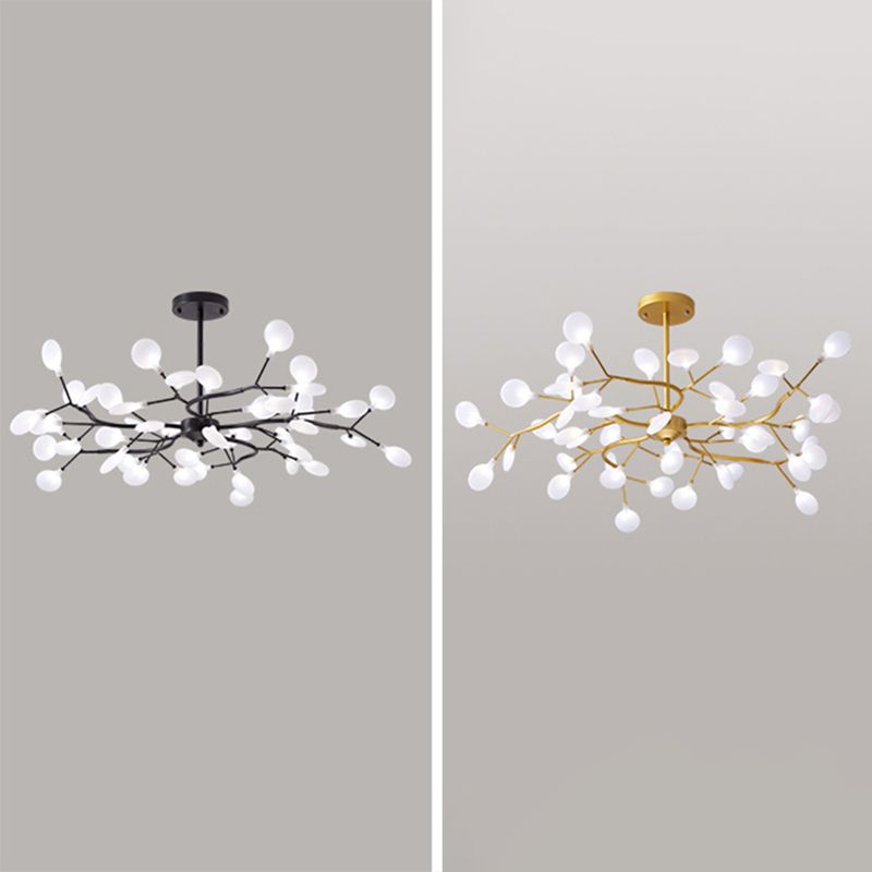 Luce a sospensione per lucciole in ferro battuto in moderna luce del soffitto regolabile radiale in stile conciso con ombra acrilica