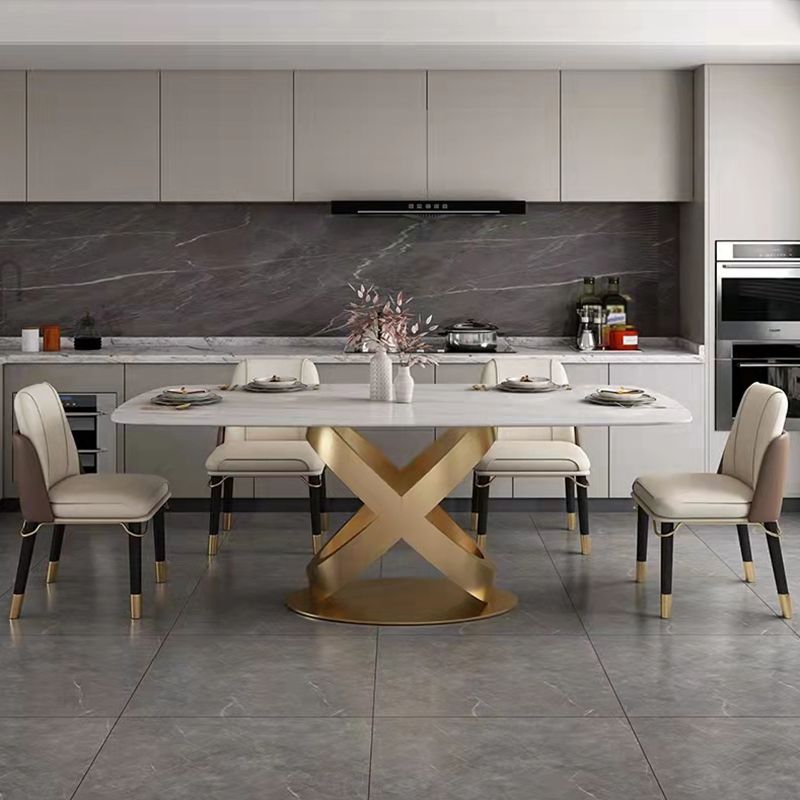 Traditional Luxury Stainless Steel Table Rectangle Dining Table for Home