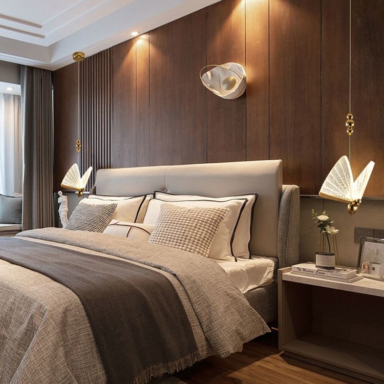 Butterfly Pendant Lighting Fixture Minimalist Style Acrylic LED Bedroom Pendant Ceiling Light