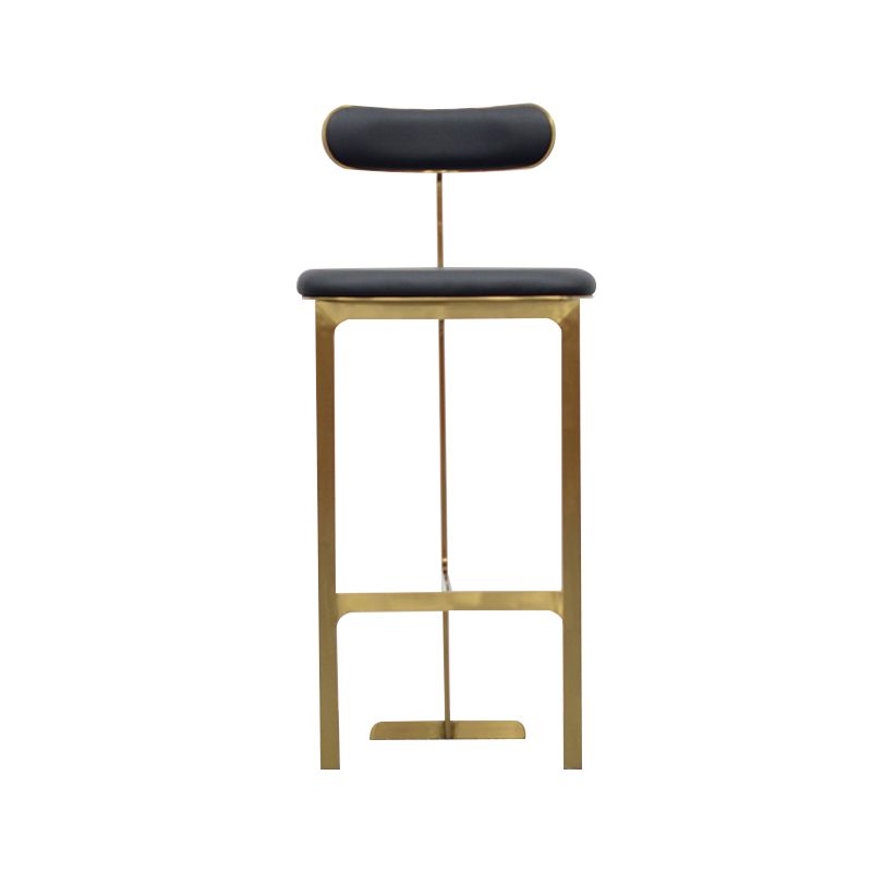 Glam Faux Leather Bar Stool Low Back Counter Bar Stool for Home