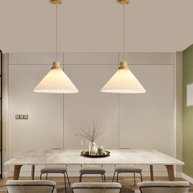 Wood Tapered Suspension Pendant Light Nordic Style Wooden Pendant Lighting Fixture