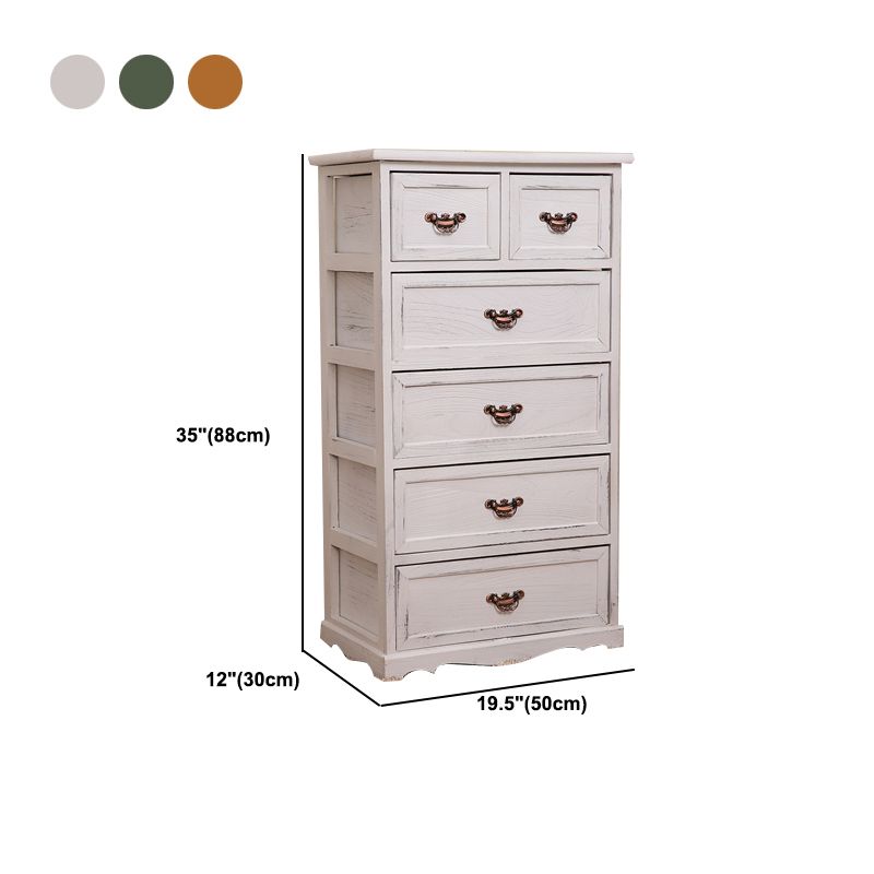 Traditional Solid Wood Lingerie Chest Vertical Storage Chest Dresser with Drawers