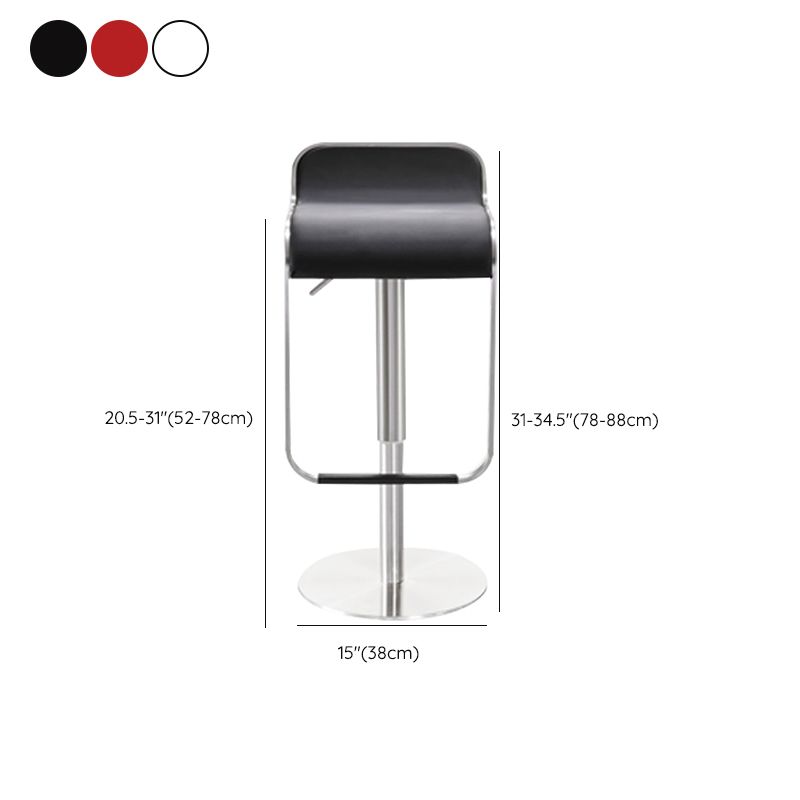 Industrial Leather Bar Stool Adjustable Backrest Counter Stool for Living Room
