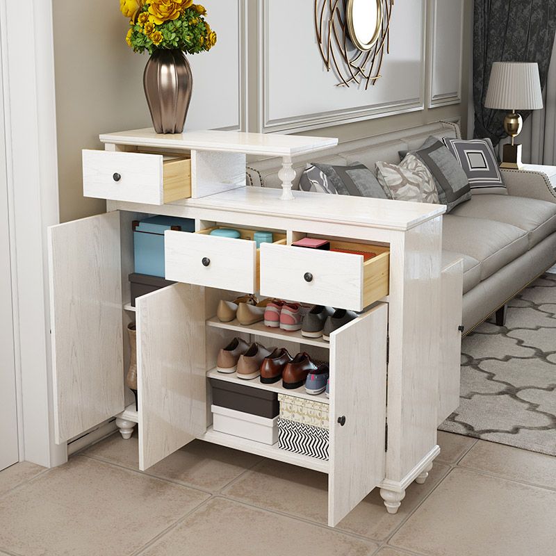 Distressed Wood Cabinet Wood 3 - Doors and 3 - Drawer Accent Cabinet