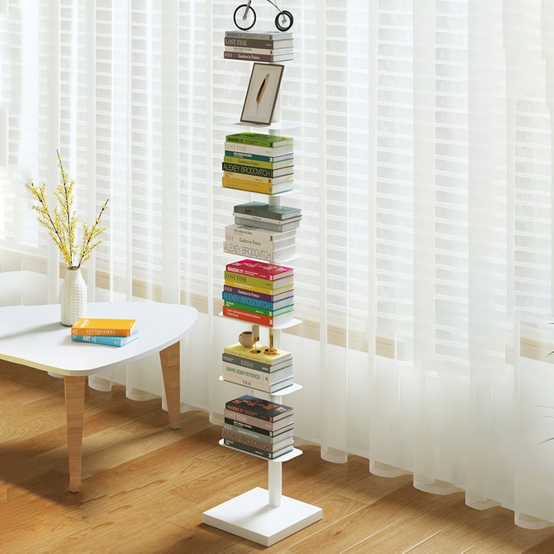 White/Black Bookcase Contemporary Style Bookshelf for Home and Office