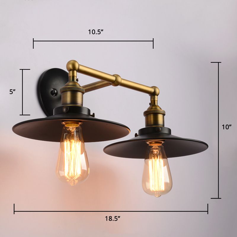 Shaded Bathroom Wall Sconce Vintage Metal Single Black Wall Mount Lighting Fixture