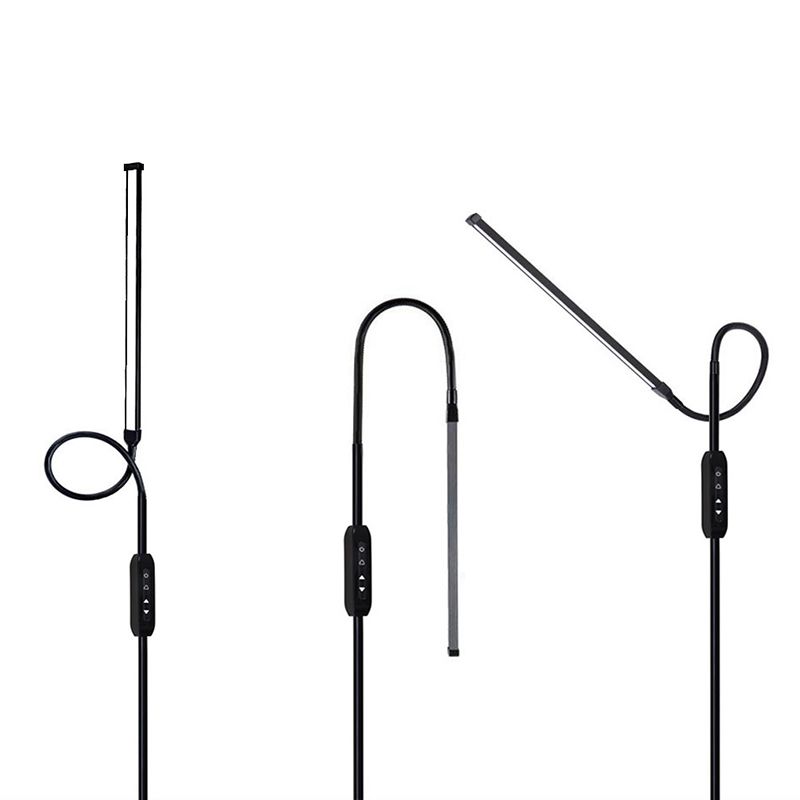 1 Light Linear Floor Lamps Modernism Metal Standard Lamps in Black for Living Room