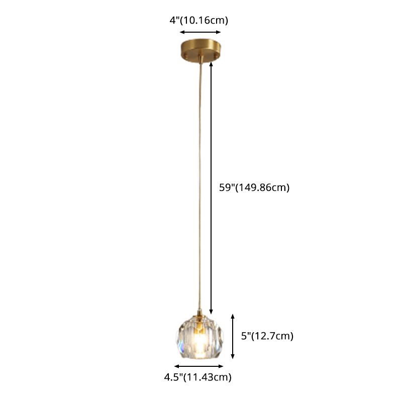 Modern Luxury Style Down Lighting Pendant 1 Light Suspension Pendant with Crystal Shade
