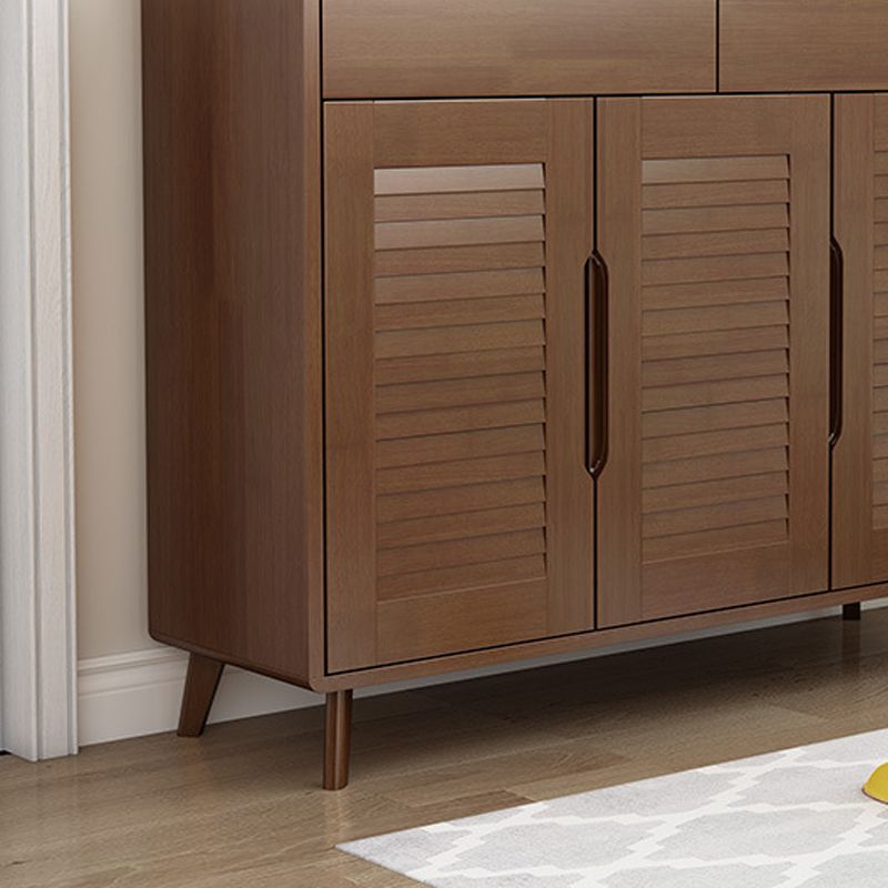 Contemporary Rubberwood Rectangle Cabinet with 2 Drawers Accent Cabinet