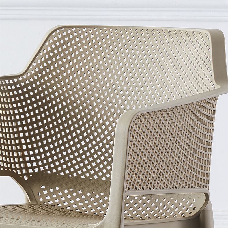 Chaises de bras empilables intérieures en plastique scandinave pour restauration en plastique pour la cuisine