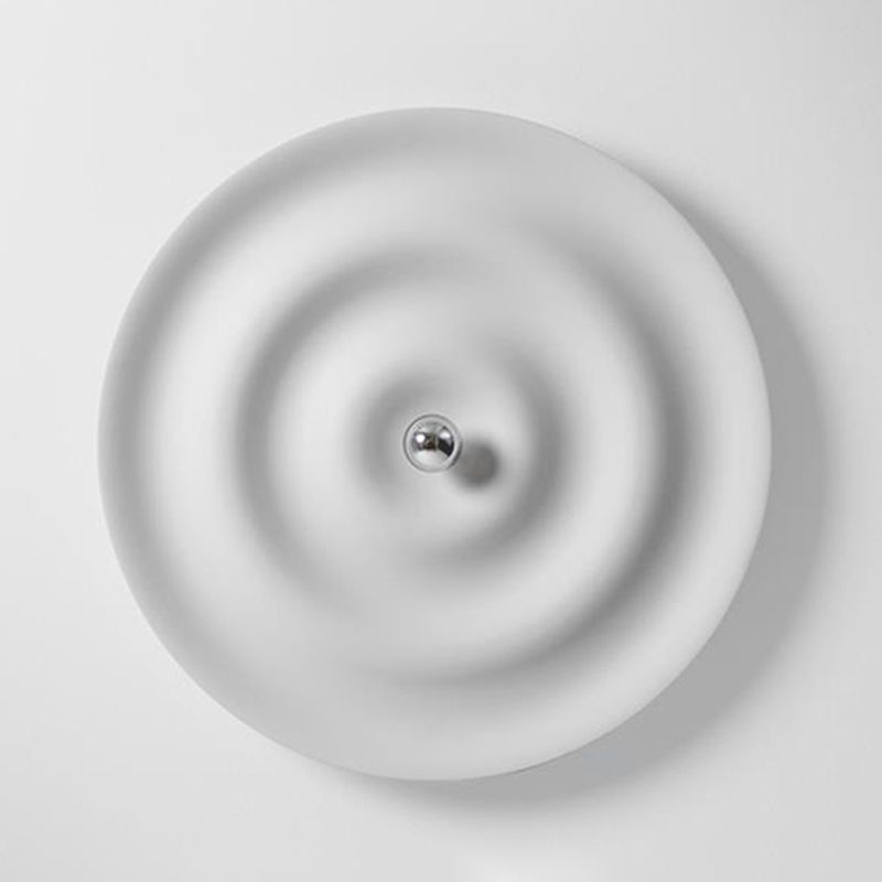 Modern Metal Wall Sconce Circular Shape Wall Light with Aluminum Shade for Bedroom