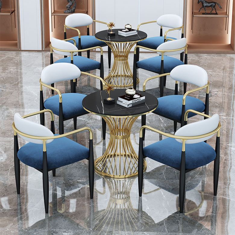 Glam Black Sintered Stone Dining Table Set 1/2/5 Pieces Dining Set for Home Use