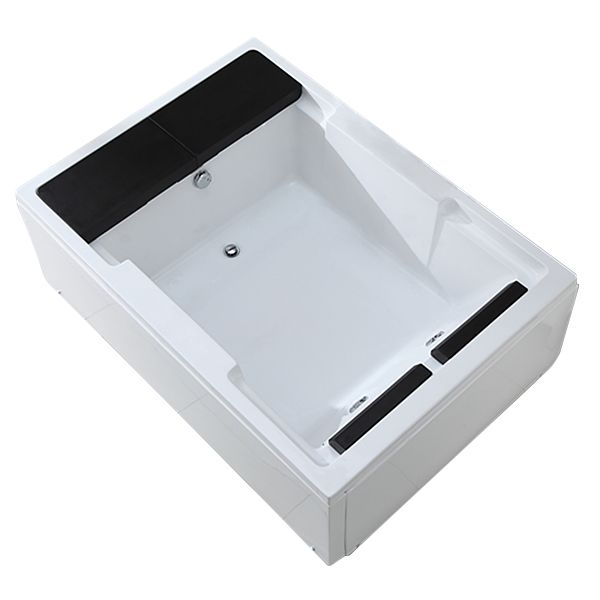 Modern Freestanding Bath Acrylic Soaking Square Back to Wall Bathtub