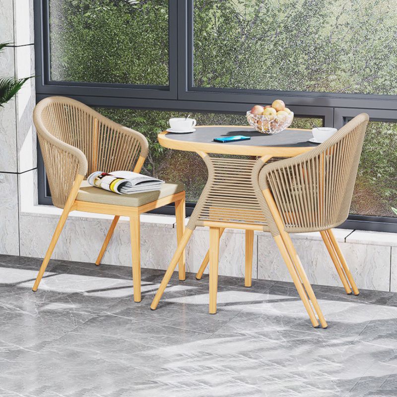 Modern Style Bistro Table Set Metal 3 Pieces Bistro Table Set