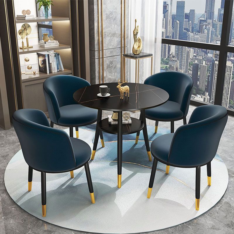 Stone Dining Table Traditional Luxury Round Dining Site Table with Tripod Base