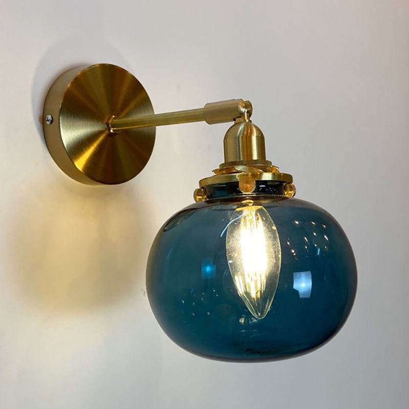 1-Light Geometric Wall Lights Modern Style Glass Wall Lighting Ideas