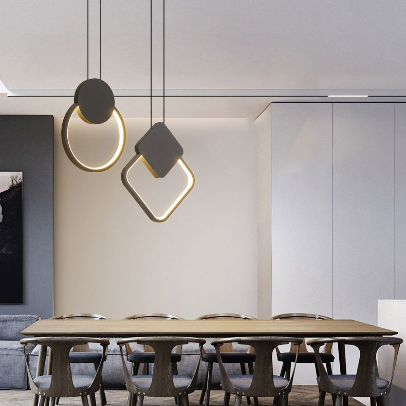 Geometric Ceiling Pendant Light Metal Modern LED Pendant Lighting