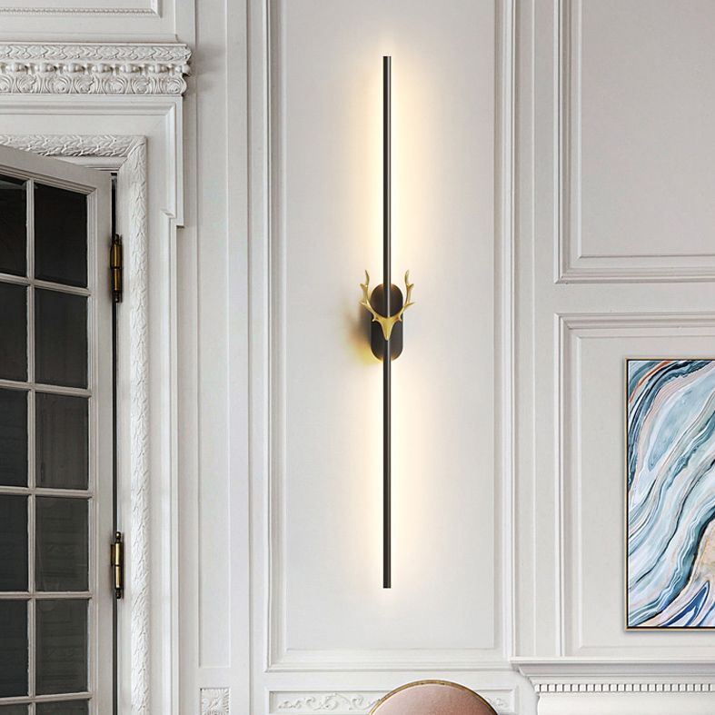 Disparo de pared en forma de línea LED con metal asquera simple moderno de montaje en la pared interior de la pared lámpara