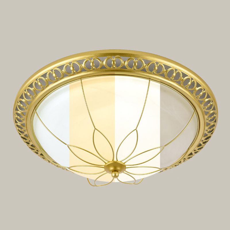 Modern Style Round Flush Mount Light Metal 2-Light Flush Ceiling Lights