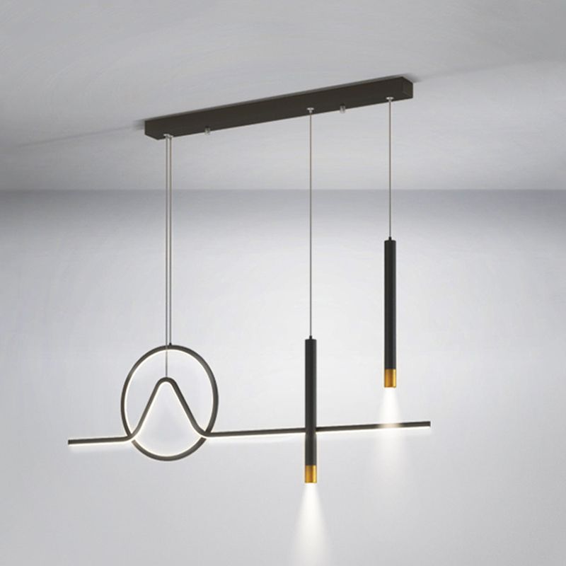 Multiple-Light Geometric Island Pendant Lights Modern Metal Island Pendant Lighting