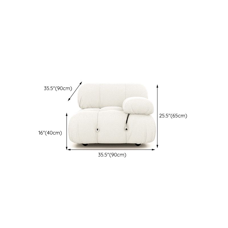 Foam Scratch Resistant Settee White Tight Seat Sofa with Nailhead