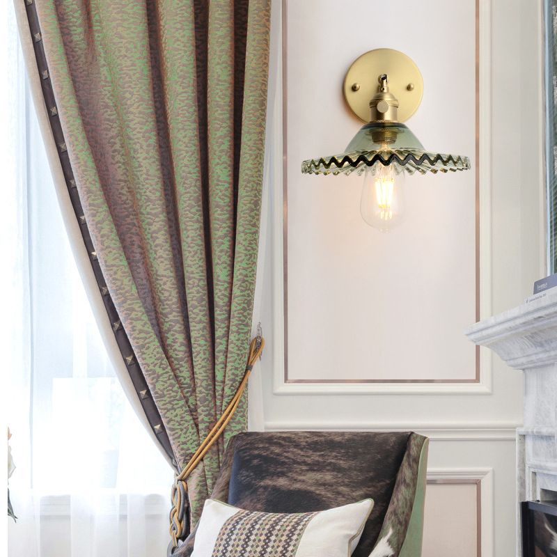 Metal Modern Wall Sconce Flower Shape Sconce Lights with Glass Shade for Bedroom